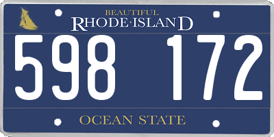 RI license plate 598172