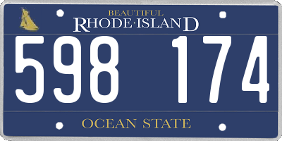 RI license plate 598174