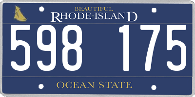 RI license plate 598175