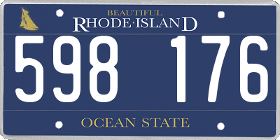 RI license plate 598176