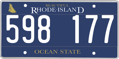 RI license plate 598177
