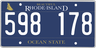 RI license plate 598178