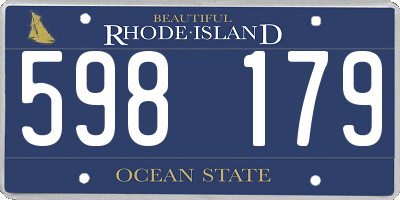 RI license plate 598179