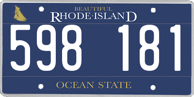 RI license plate 598181