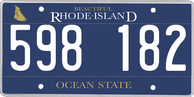 RI license plate 598182