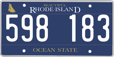 RI license plate 598183