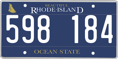 RI license plate 598184