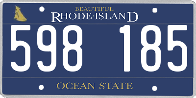 RI license plate 598185