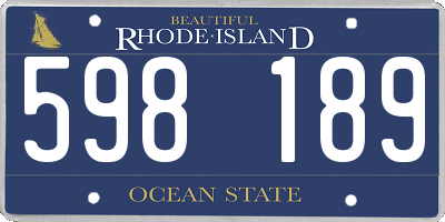 RI license plate 598189