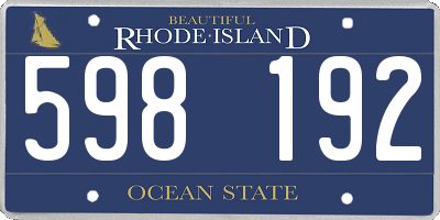 RI license plate 598192