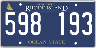 RI license plate 598193