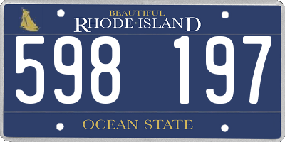 RI license plate 598197
