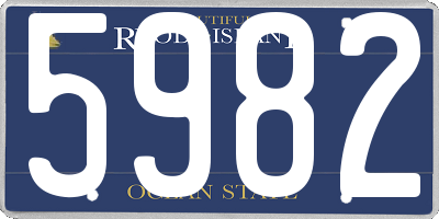 RI license plate 5982