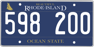 RI license plate 598200