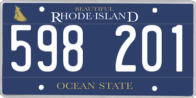 RI license plate 598201
