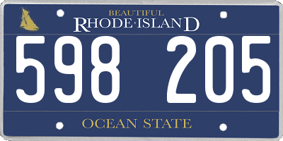 RI license plate 598205