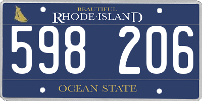 RI license plate 598206