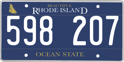 RI license plate 598207
