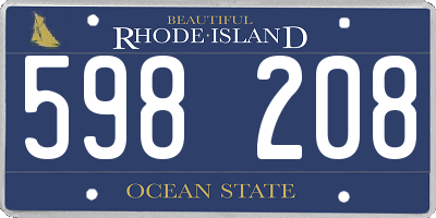 RI license plate 598208