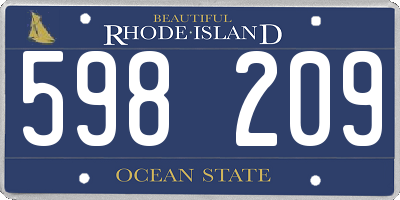 RI license plate 598209