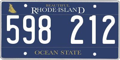 RI license plate 598212
