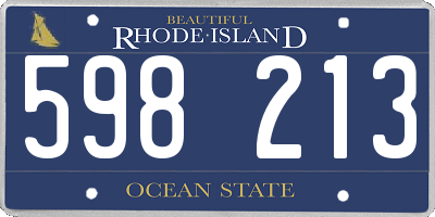 RI license plate 598213