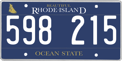 RI license plate 598215