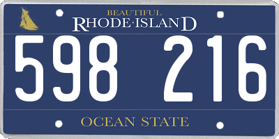 RI license plate 598216