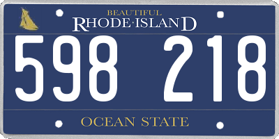 RI license plate 598218