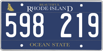 RI license plate 598219