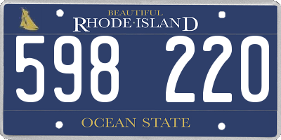 RI license plate 598220