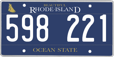 RI license plate 598221