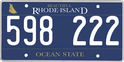 RI license plate 598222