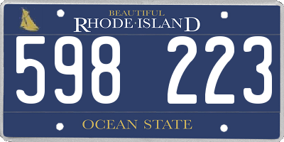 RI license plate 598223