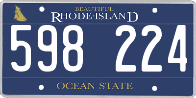 RI license plate 598224