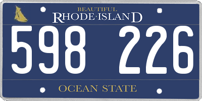 RI license plate 598226