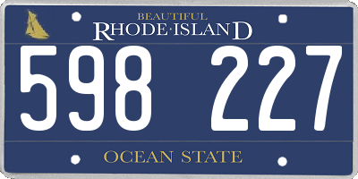 RI license plate 598227