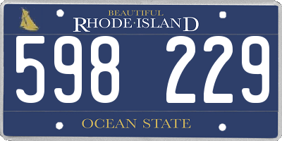 RI license plate 598229