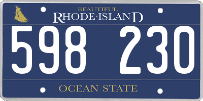 RI license plate 598230
