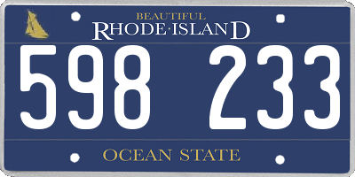 RI license plate 598233