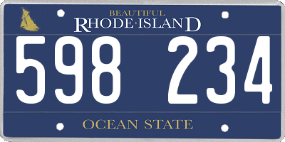 RI license plate 598234