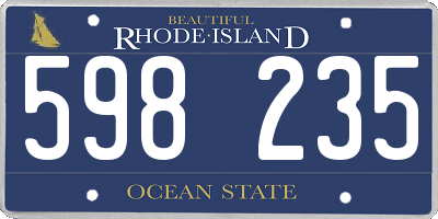 RI license plate 598235