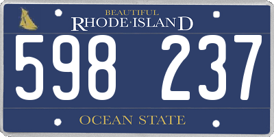 RI license plate 598237