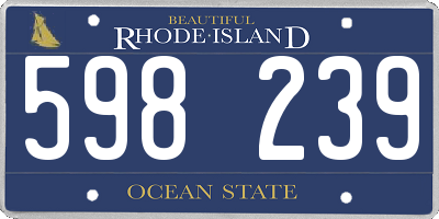 RI license plate 598239