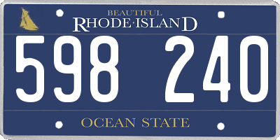 RI license plate 598240