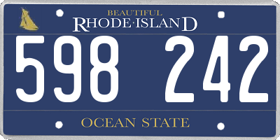 RI license plate 598242