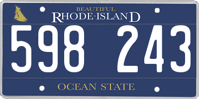 RI license plate 598243