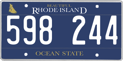 RI license plate 598244