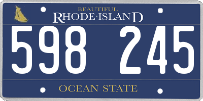 RI license plate 598245