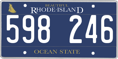 RI license plate 598246